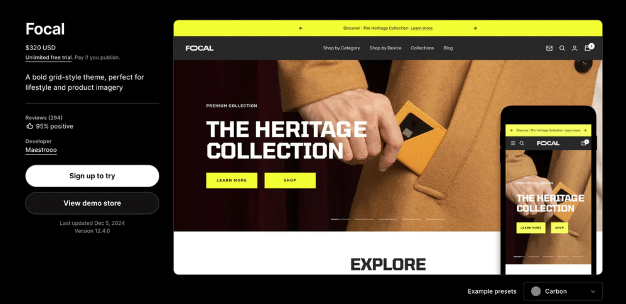 Tema Focal Shopify